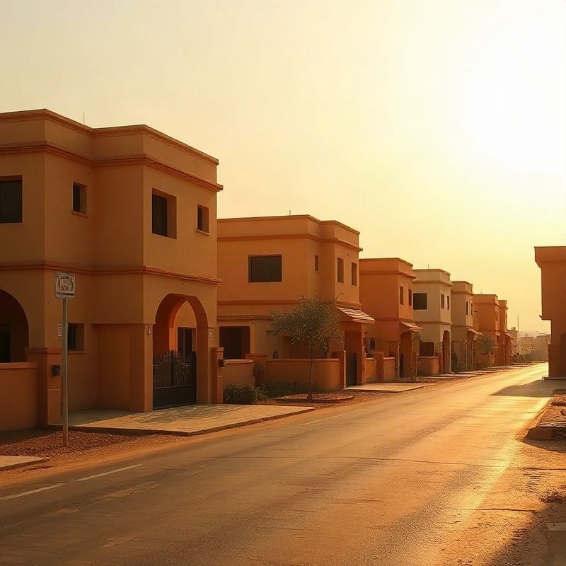 Garissa County residential street with multiple property types