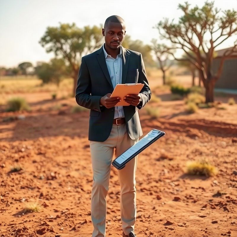 Property advisor performing a site inspection on a Garissa plot