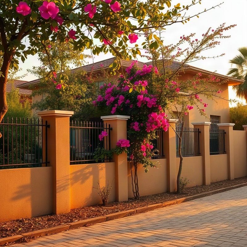Well-maintained residential compound in Garissa with bougainvillea